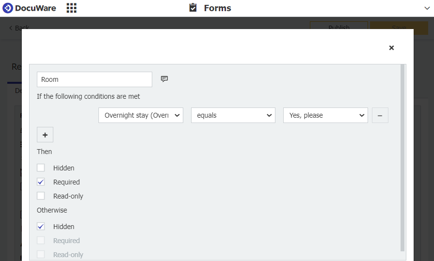 DocuWare Forms: field behaviour