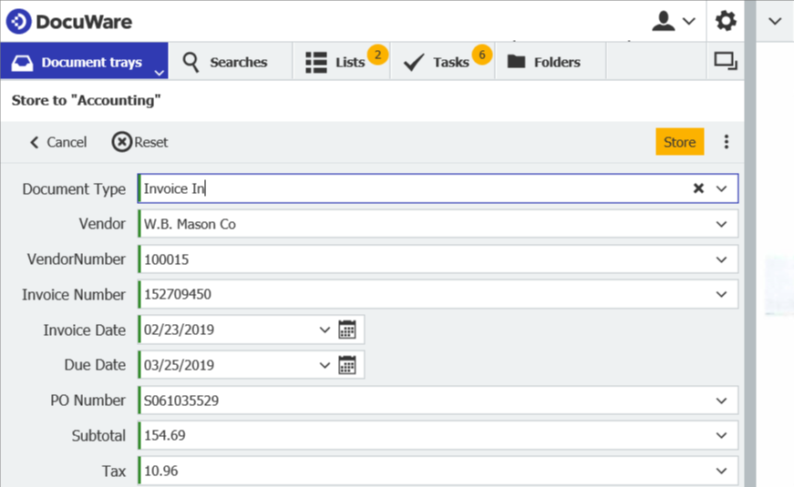 DocuWare Intelligent Indexing